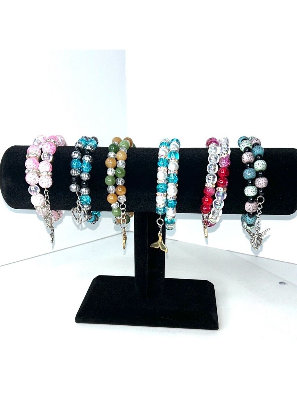 Handmade Beaded Wrap Bracelet with Charm